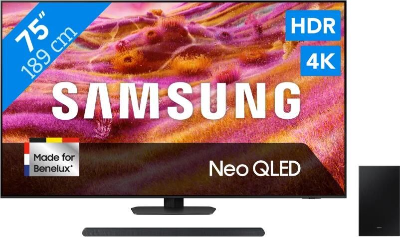 Samsung 75" Neo QLED QN90F 4K (2025) + HW-S700D Zwart (2024)