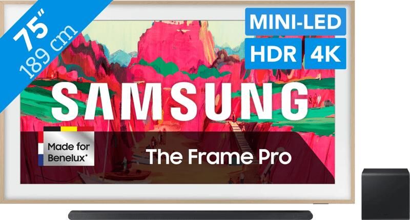 Samsung 75" The Frame Pro LS03FW (2025) + HW-S800D Zwart (2024)