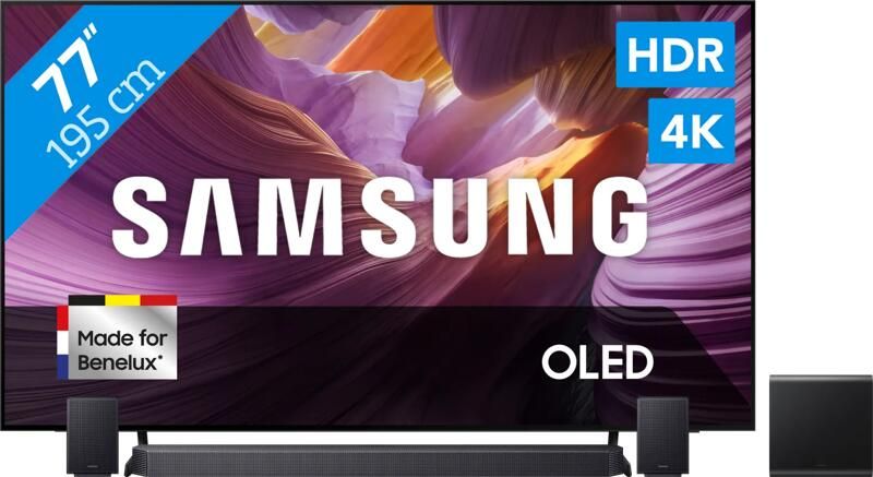 Samsung 77" OLED 4K S85F (2025) + HW-Q930F Zwart