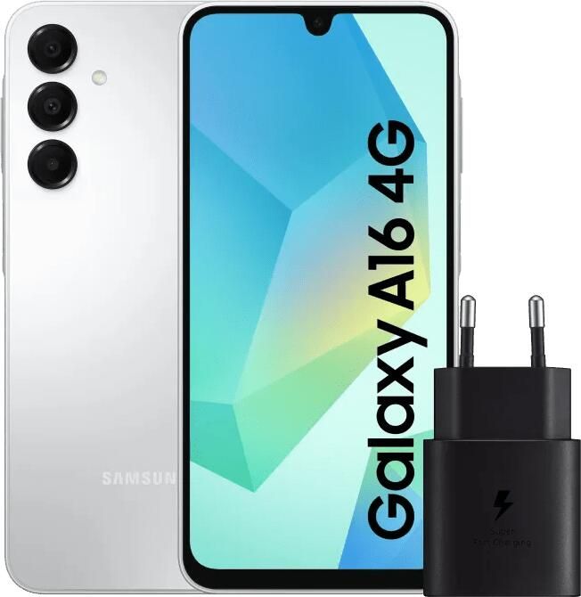 Samsung Galaxy A16 128GB Wit 4G + Oplader 25W Zwart