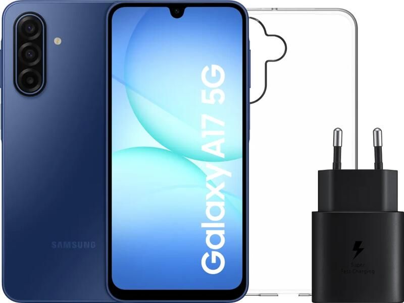 Samsung Galaxy A17 128GB Blauw 5G + Accessoirepakket