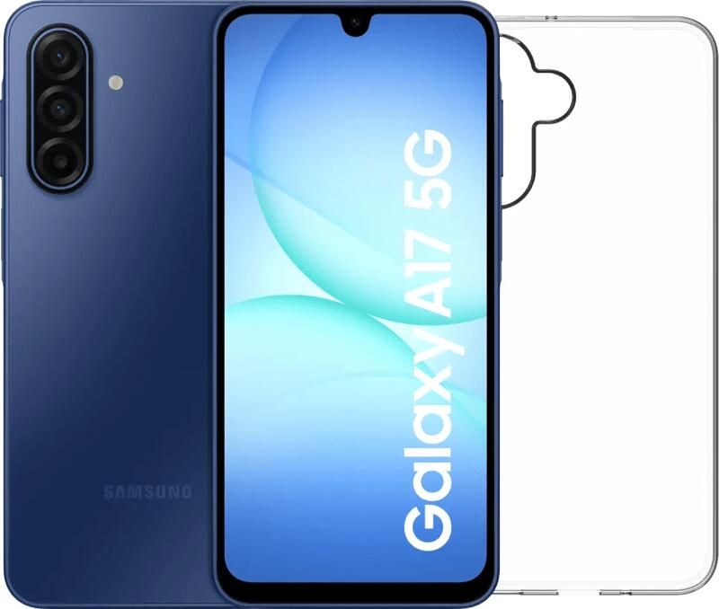 Samsung Galaxy A17 128GB Blauw 5G + BlueBuilt Back Cover Transparant