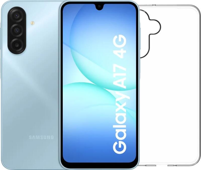 Samsung Galaxy A17 128GB Grijs 4G + BlueBuilt Back Cover Transparant