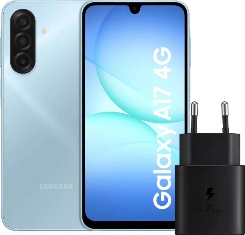 Samsung Galaxy A17 128GB Grijs 4G + Oplader 25 Watt Zwart