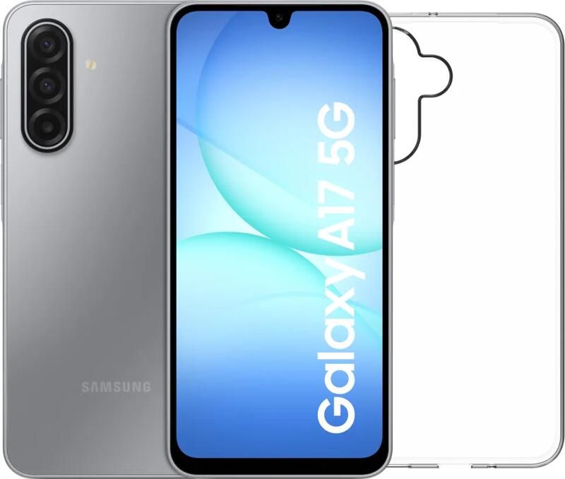 Samsung Galaxy A17 128GB Grijs 5G + BlueBuilt Back Cover Transparant