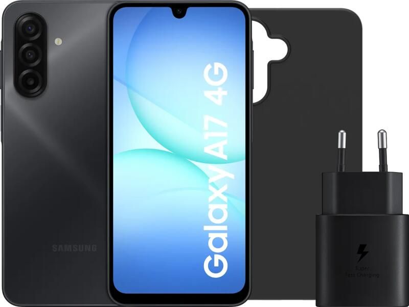 Samsung Galaxy A17 128GB Zwart 4G + Accessoirepakket