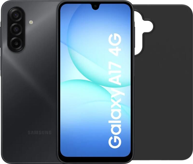 Samsung Galaxy A17 128GB Zwart 4G + BlueBuilt Back Cover Zwart