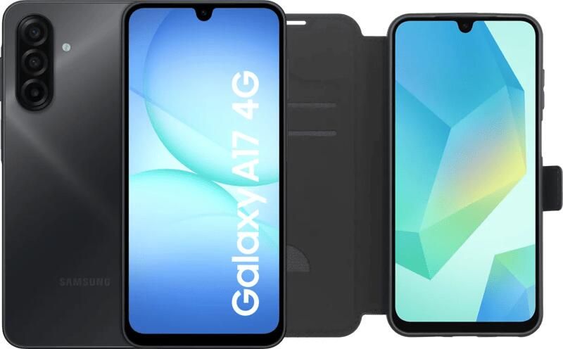 Samsung Galaxy A17 128GB Zwart 4G + BlueBuilt Book Case Zwart