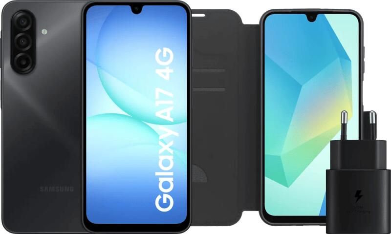 Samsung Galaxy A17 128GB Zwart 4G + Accessoirepakket