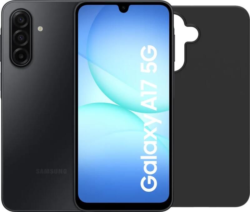 Samsung Galaxy A17 128GB Zwart 5G + BlueBuilt Back Cover Zwart