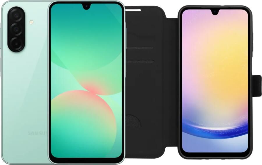 Samsung Galaxy A26 128GB Groen 5G + BlueBuilt Book Case Zwart