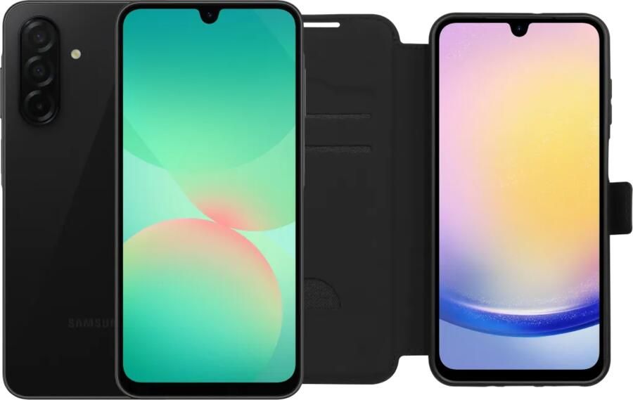 Samsung Galaxy A26 128GB Zwart 5G + BlueBuilt Book Case Zwart