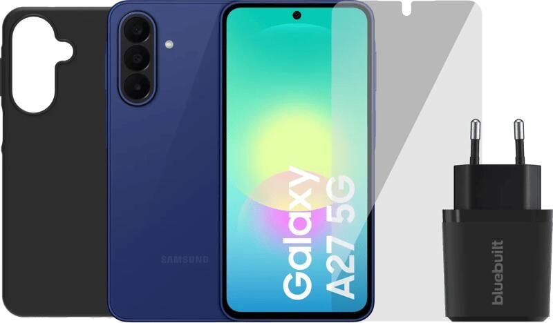 Samsung Galaxy A27 128GB Blauw 5G + Compleet Accessoirepakke
