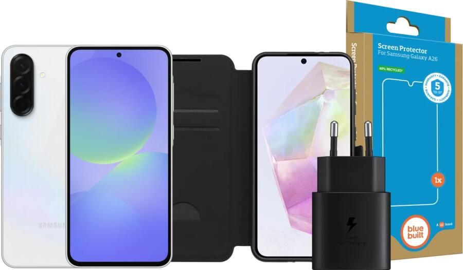 Samsung Galaxy A36 128GB Wit 5G + Compleet Accessoirepakket