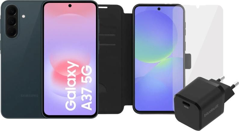 Samsung Galaxy A37 128GB Donkergroen 5G + Compleet Accessoirepakket