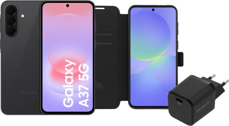 Samsung Galaxy A37 256GB Zwart 5G + Basis Accessoirepakket