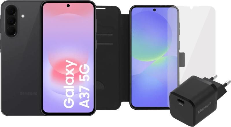 Samsung Galaxy A37 128GB Zwart 5G + Compleet Accessoirepakket
