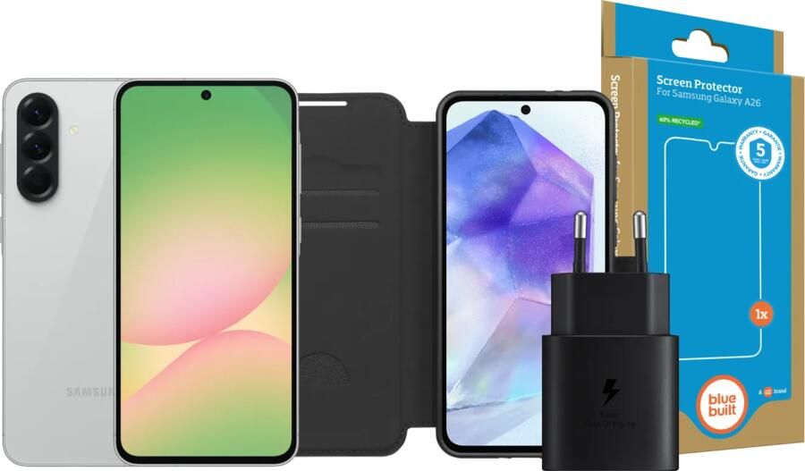 Samsung Galaxy A56 128GB Grijs 5G + Compleet Accessoirepakket