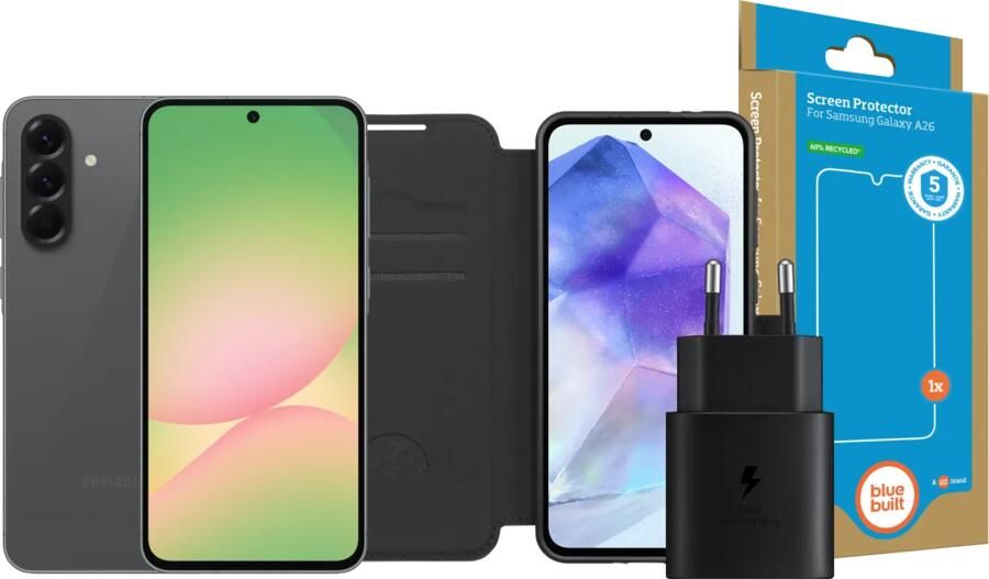 Samsung Galaxy A56 256GB Zwart 5G + Compleet Accessoirepakket
