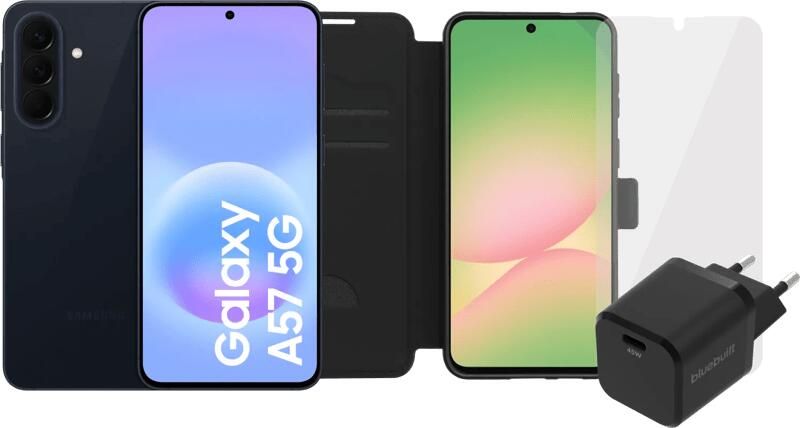 Samsung Galaxy A57 128GB Donkerblauw 5G + Compleet Accessoirepakket