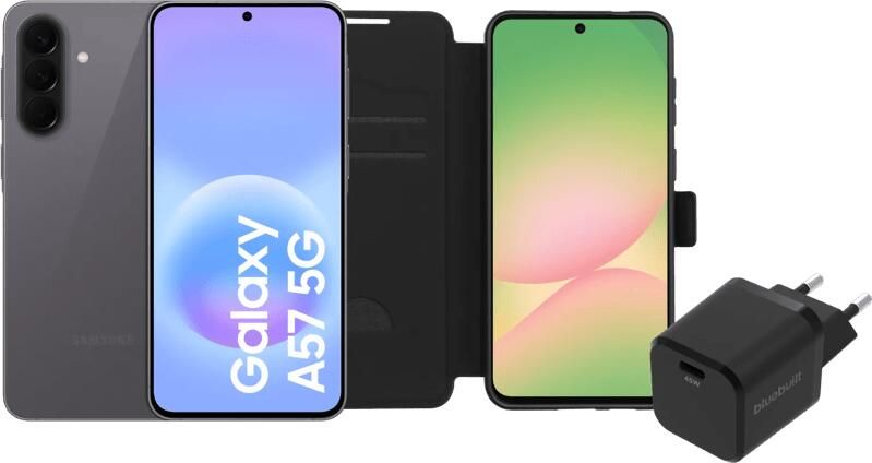 Samsung Galaxy A57 128GB Grijs 5G + Basis Accessoirepakket