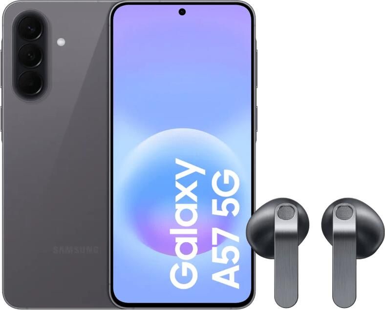 Samsung Galaxy A57 128GB Grijs 5G + Galaxy Buds4 Zwart
