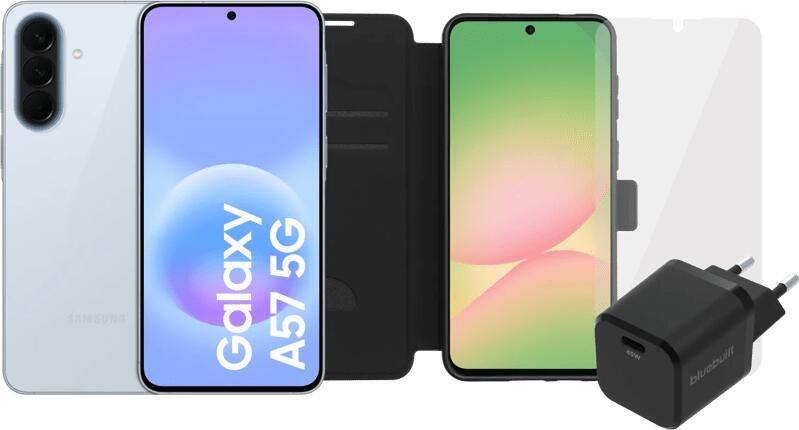 Samsung Galaxy A57 256GB Lichtblauw 5G + Compleet Accessoirepakket