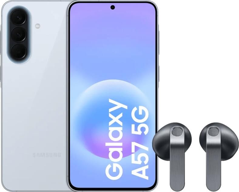 Samsung Galaxy A57 128GB Lichtblauw 5G + Galaxy Buds4 Zwart