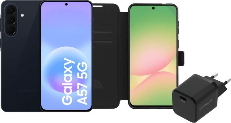 Samsung Galaxy A57 256GB Donkerblauw 5G + Basis Accessoirepakket