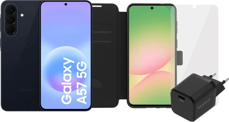 Samsung Galaxy A57 256GB Donkerblauw 5G + Compleet Accessoirepakket