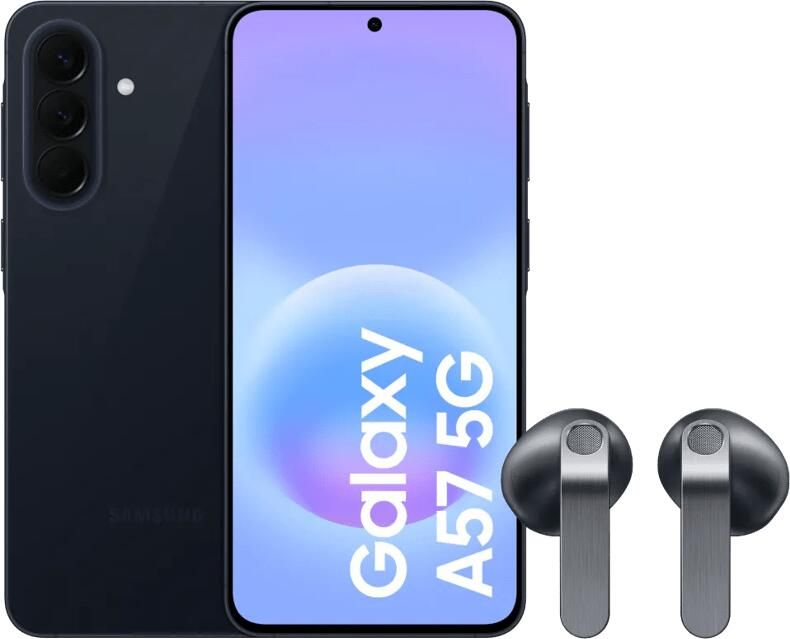 Samsung Galaxy A57 128GB Donkerblauw 5G + Galaxy Buds4 Zwart