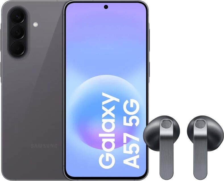 Samsung Galaxy A57 256GB Grijs 5G + Galaxy Buds4 Zwart