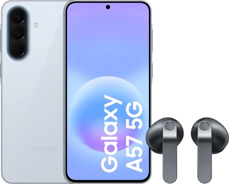 Samsung Galaxy A57 256GB Lichtblauw 5G + Galaxy Buds4 Zwart