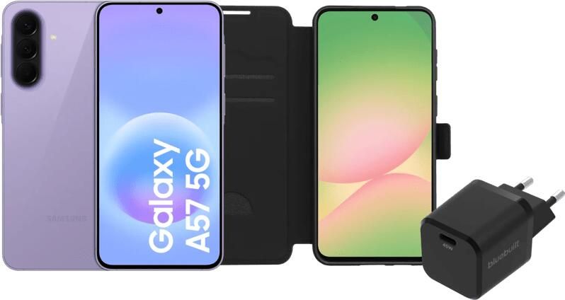 Samsung Galaxy A57 128GB Paars 5G + Basis Accessoirepakket