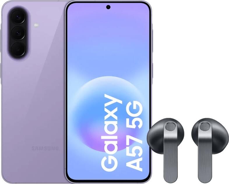 Samsung Galaxy A57 256GB Paars 5G + Galaxy Buds4 Zwart