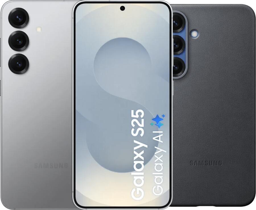 Samsung Galaxy S25 128GB Zilver 5G + Kindsuit Back Cover Zwart