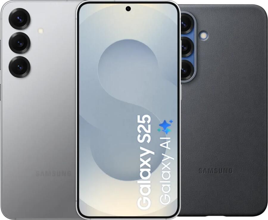 Samsung Galaxy S25 512GB Zilver 5G + Kindsuit Back Cover Zwart