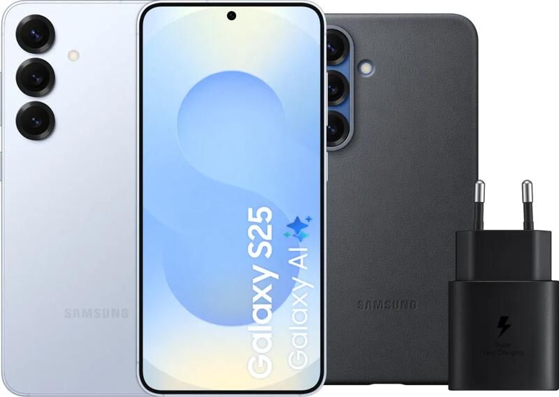 Samsung Galaxy S25 128GB Lichtblauw 5G + Accessoirepakket