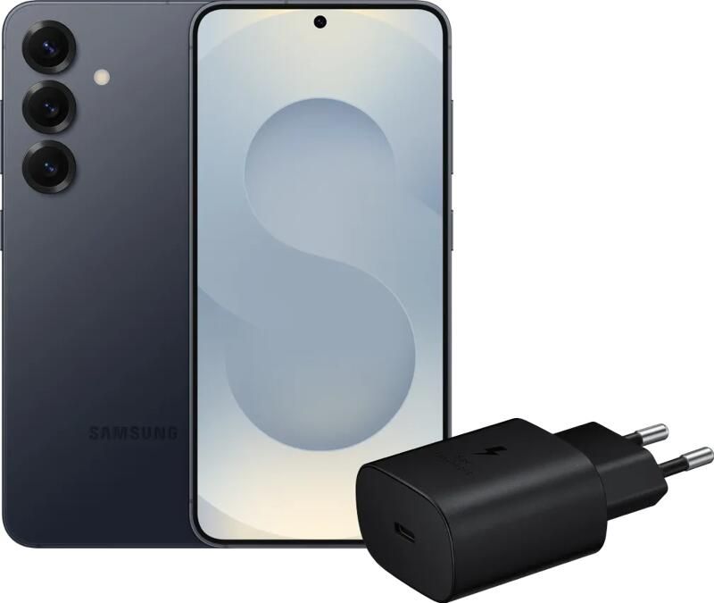 Samsung Galaxy S25 512GB Zilver 5G + Oplader 25 Watt Zwart