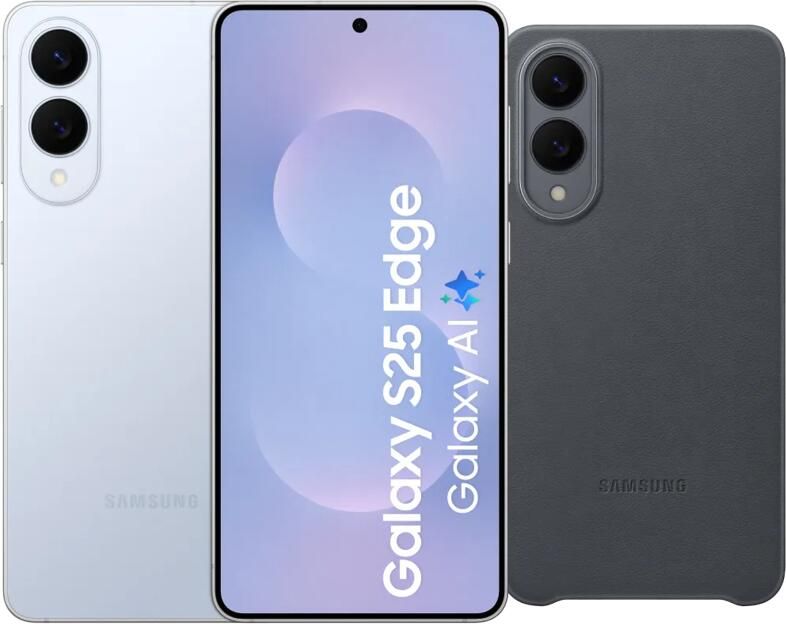 Samsung Galaxy S25 Edge 256GB Blauw 5G + Kindsuit Back Cover Zwart