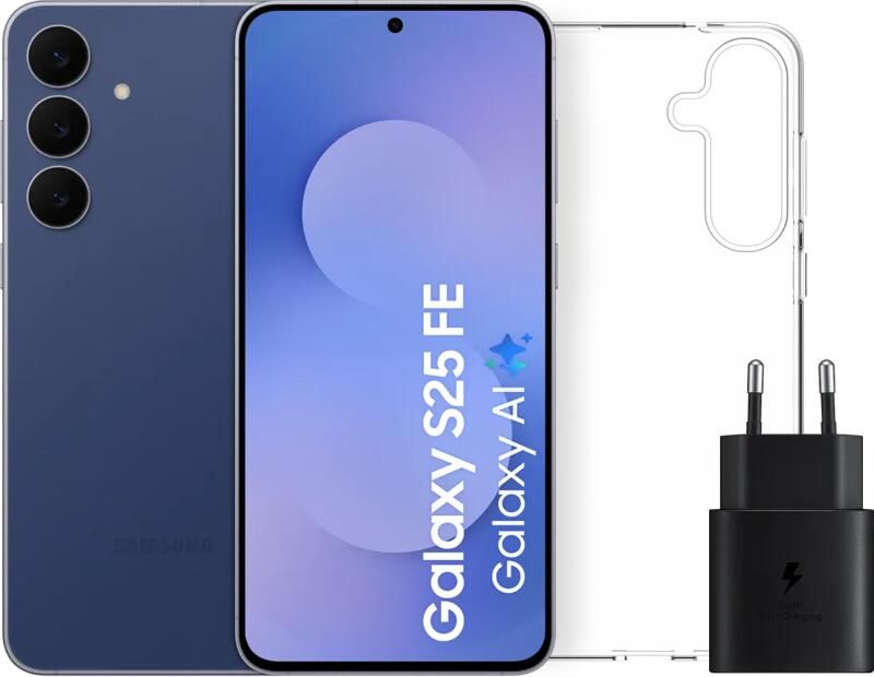 Samsung Galaxy S25 FE 128GB Donkerblauw 5G + Accessoirepakket