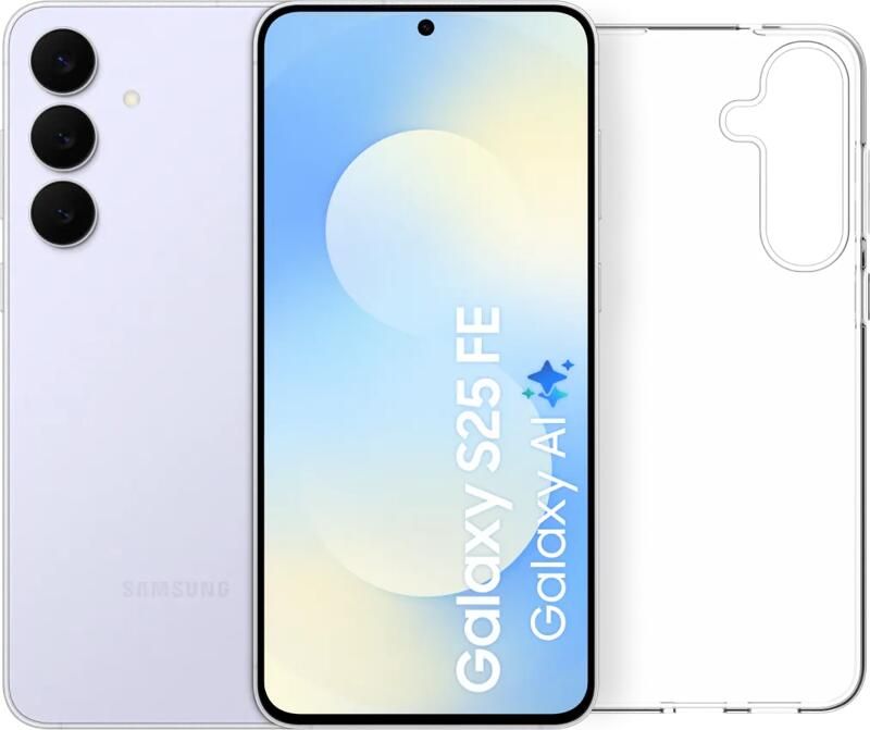 Samsung Galaxy S25 FE 256GB Lichtblauw 5G + BlueBuilt Back Cover Transparant
