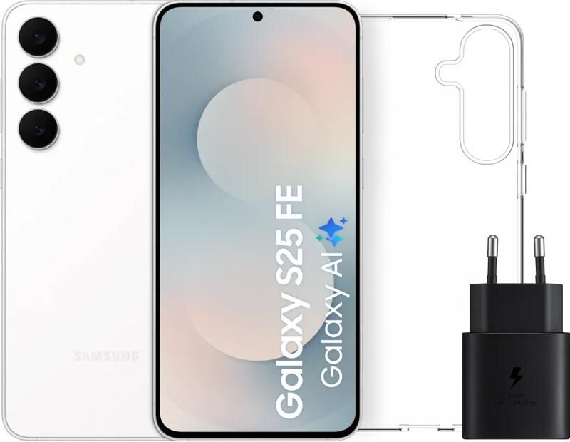 Samsung Galaxy S25 FE 256GB Wit 5G + Accessoirepakket