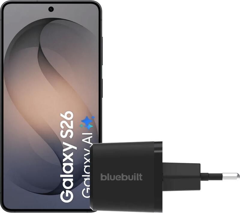 Samsung Galaxy S26 512GB Zwart 5G + BlueBuilt Oplader 45 Watt Zwart