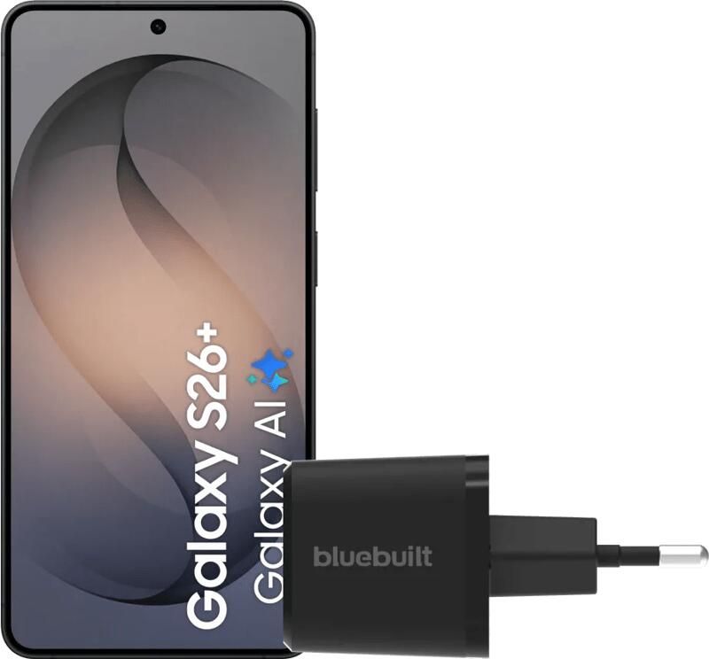 Samsung Galaxy S26 Plus 512GB Zwart 5G + BlueBuilt Oplader 45 Watt Zwart