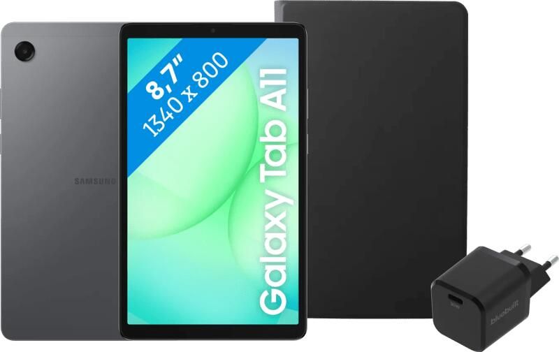 Samsung Galaxy Tab A11 8 7 inch 64GB Wifi + 4G Grijs + Basis Accessoirepakket