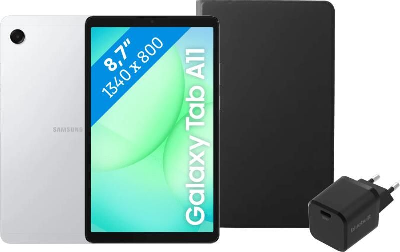 Samsung Galaxy Tab A11 8 7 inch 128GB Wifi Zilver + Basis Accessoirepakket