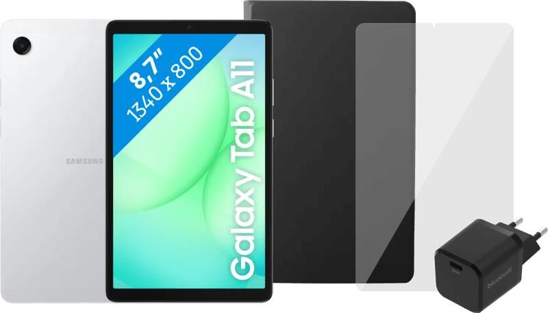 Samsung Galaxy Tab A11 8 7 inch 128GB Wifi Zilver + Compleet Accessoirepakket