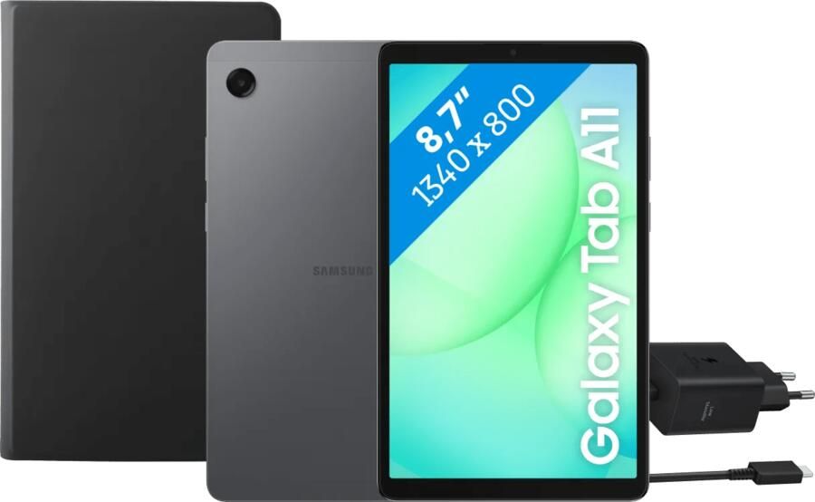 Samsung Galaxy Tab A11 8 7 inch 64GB Wifi + 4G Grijs + Basis Accessoirepakket