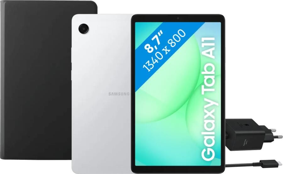 Samsung Galaxy Tab A11 8 7 inch 64GB Wifi Zilver + Basis Accessoirepakket